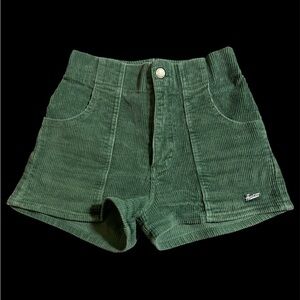 Hammies High Waist Green Corduroy Shorts